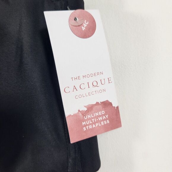 Cacique Lane Bryant Black Smooth Lightly Lined Multi Way Strapless Bra 44C Black - Picture 3 of 5